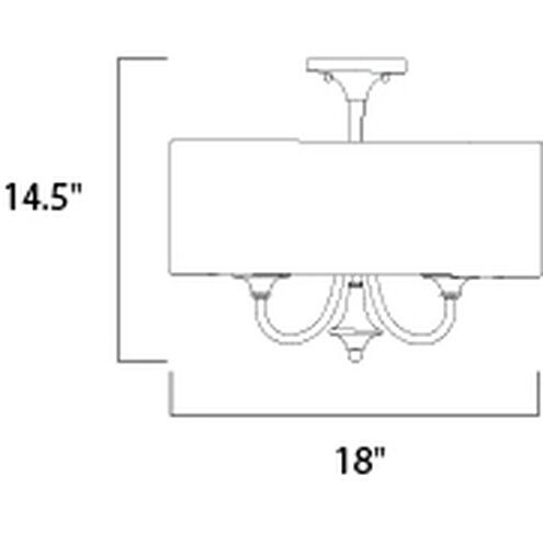 Bongo 4 Light 18 inch Natural Aged Brass Semi-Flush Mount Ceiling Light
