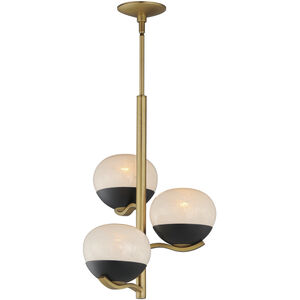Lucerne 3 Light 15 inch Black and Natural Aged Brass Entry Foyer Pendant Ceiling Light