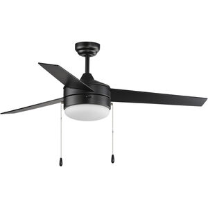 Trio 52 inch Black with Walnut Indoor Ceiling Fan in Black and Walnut, Outdoor Ceiling Fan