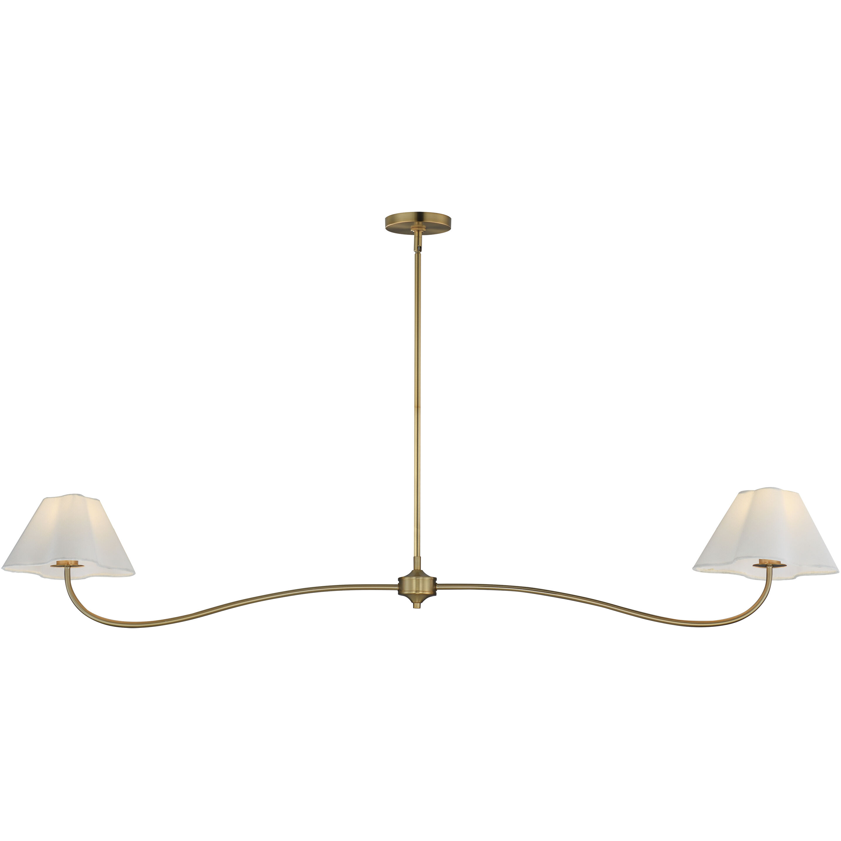 Saxon 2 Light 62 inch Natural Aged Brass Linear Pendant Ceiling Light