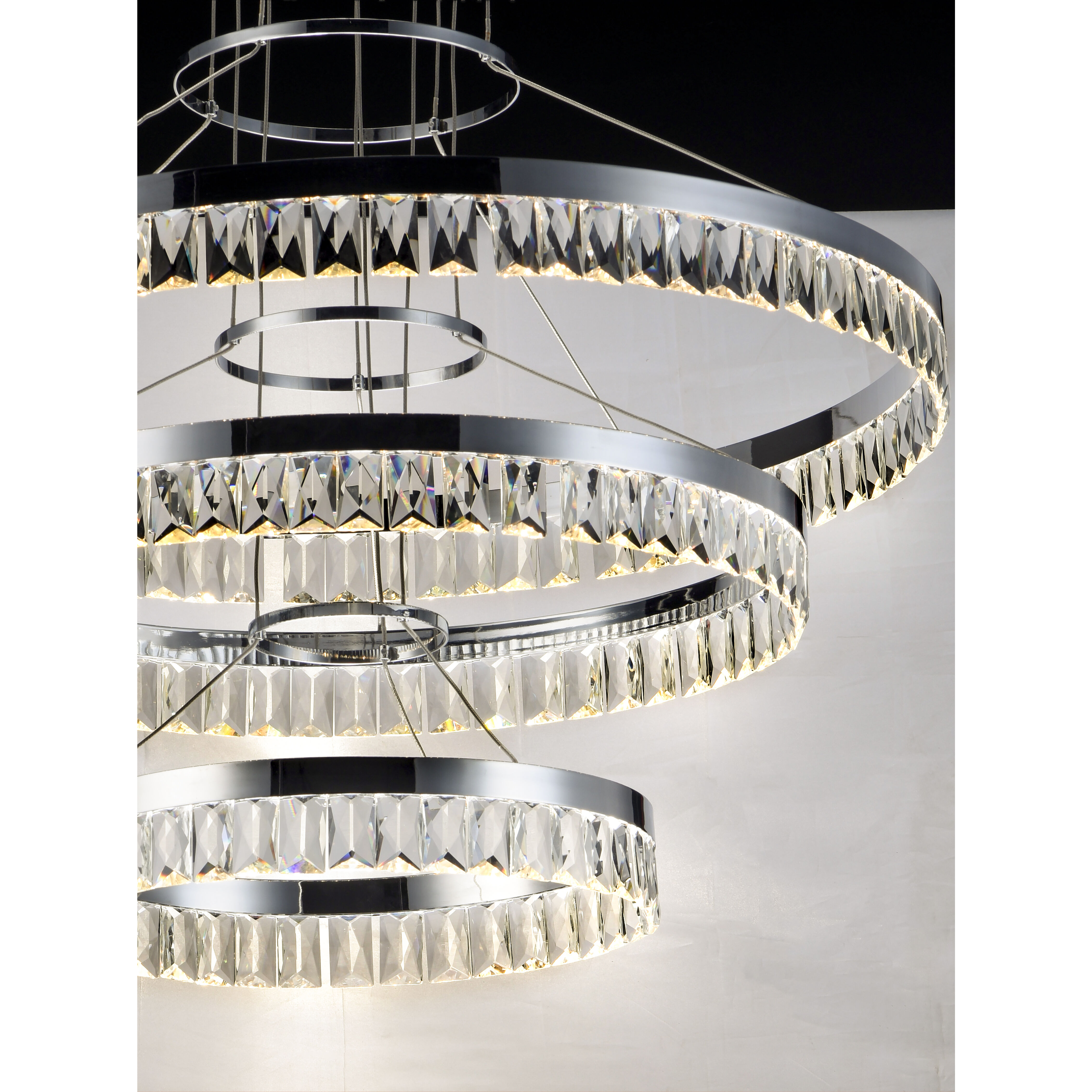 Icycle LED 32 inch Polished Chrome Suspension Pendant Ceiling Light