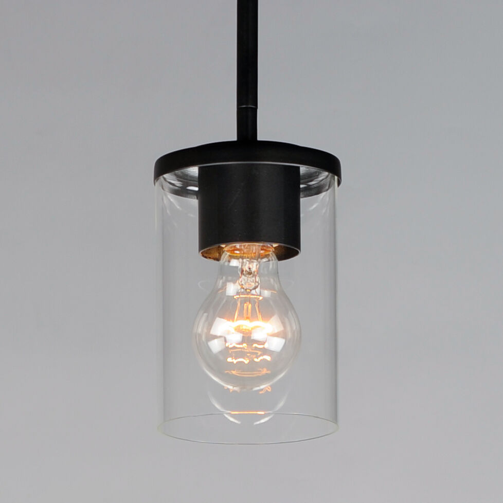 Corona 1 Light 5 inch Black Mini Pendant Ceiling Light in Clear