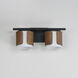 Draughtsman 2 Light 18 inch Walnut and Black Bath Vanity Wall Light in Satin White