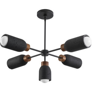 Pompeii 5 Light 36.5 inch Lava and Black Chandelier Ceiling Light