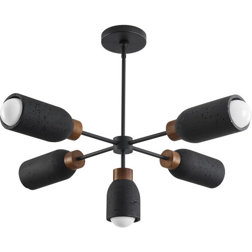 Pompeii 5 Light 36.5 inch Lava and Black Chandelier Ceiling Light