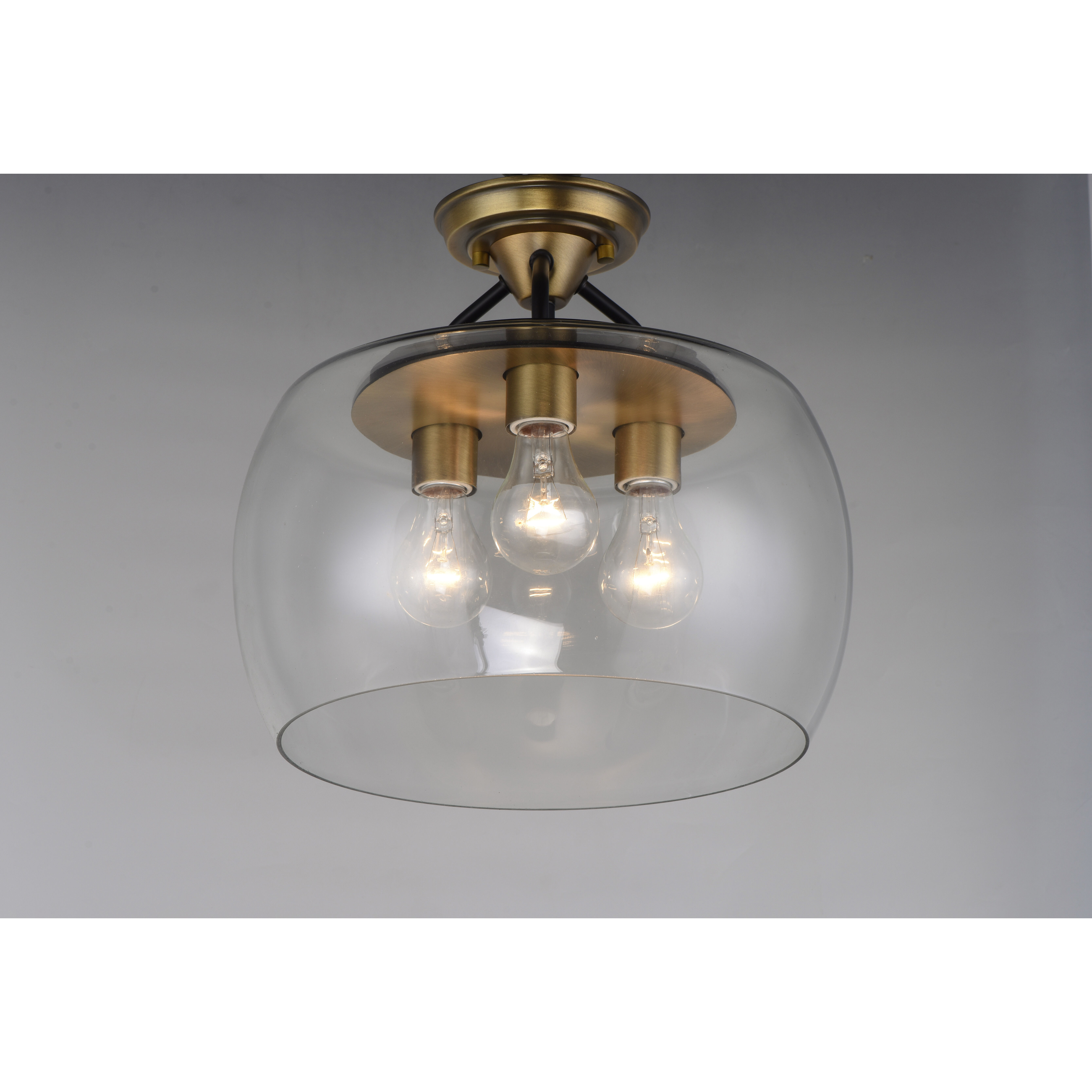 Antique brass semi flush mount on sale