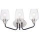 Goblet 3 Light 18 inch Black and Satin Nickel Bath Vanity Wall Light