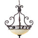 Manor 3 Light 23 inch Oil Rubbed Bronze Invert Bowl Pendant Ceiling Light