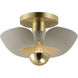 Poppy LED 11.75 inch Silver Gold with Satin Brass Flush Mount Ceiling Light in Silver Gold and Satin Brass