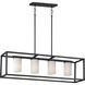 Lateral 4 Light 36 inch Black Linear Pendant Ceiling Light in Satin White