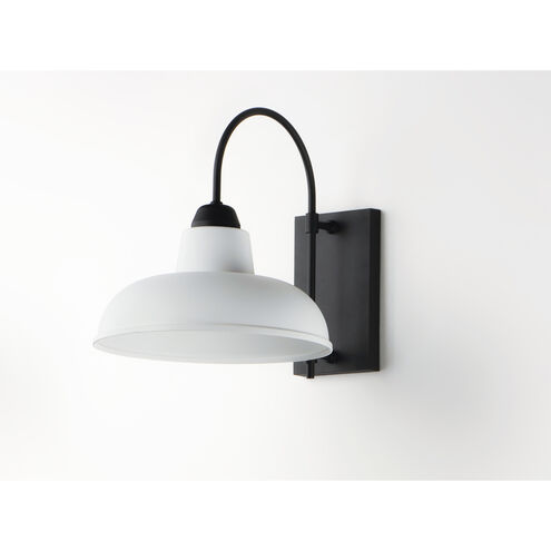 Industrial 1 Light 16 inch White/Black Outdoor Wall Mount in White and Black