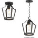 Arden 1 Light 9.5 inch Black Semi-Flush Mount Ceiling Light