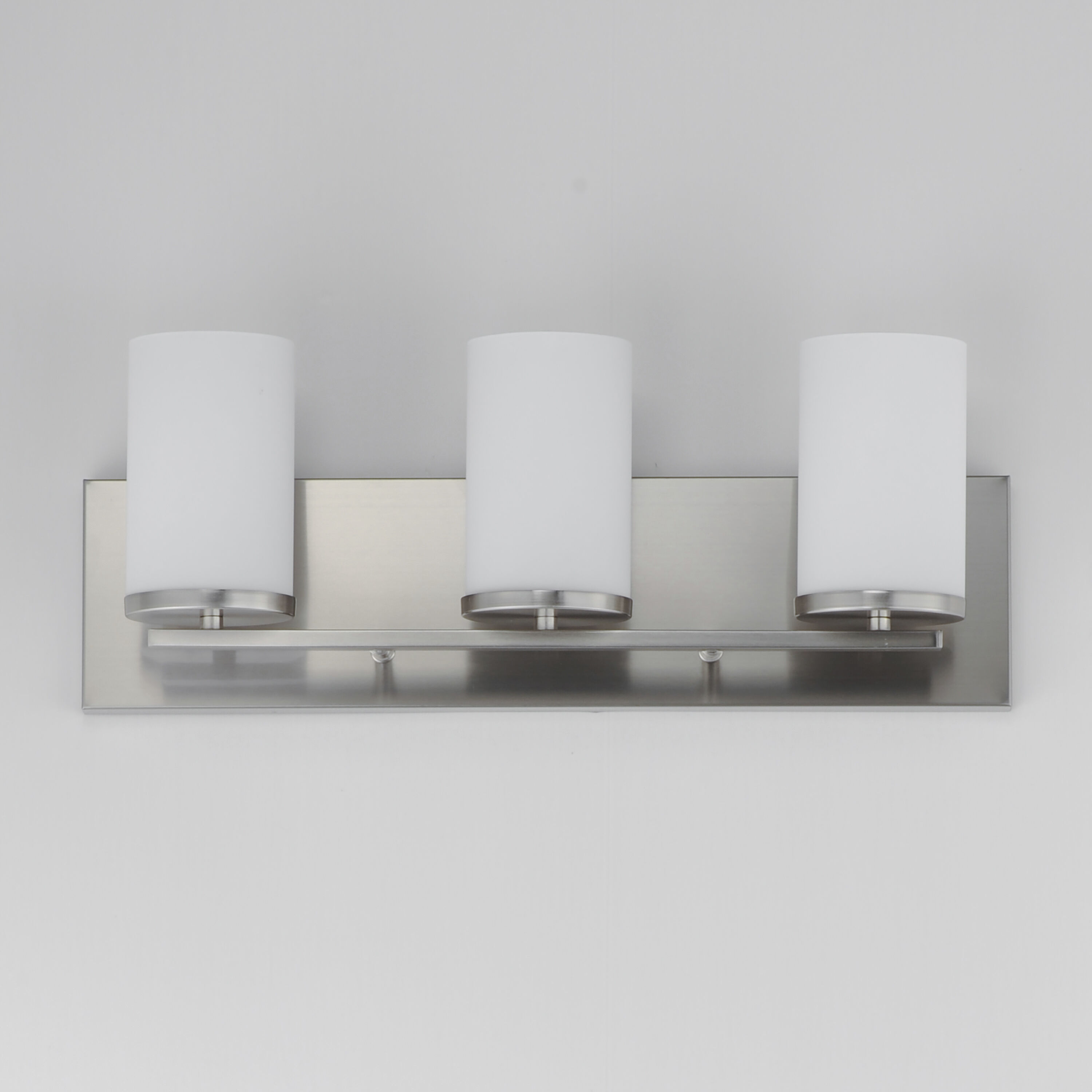 Lateral 3 Light 24 inch Satin Nickel Bath Vanity Wall Light in Satin White