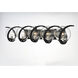 Curlicue 5 Light 49.25 inch Black and Polished Nickel Bath Vanity Wall Light