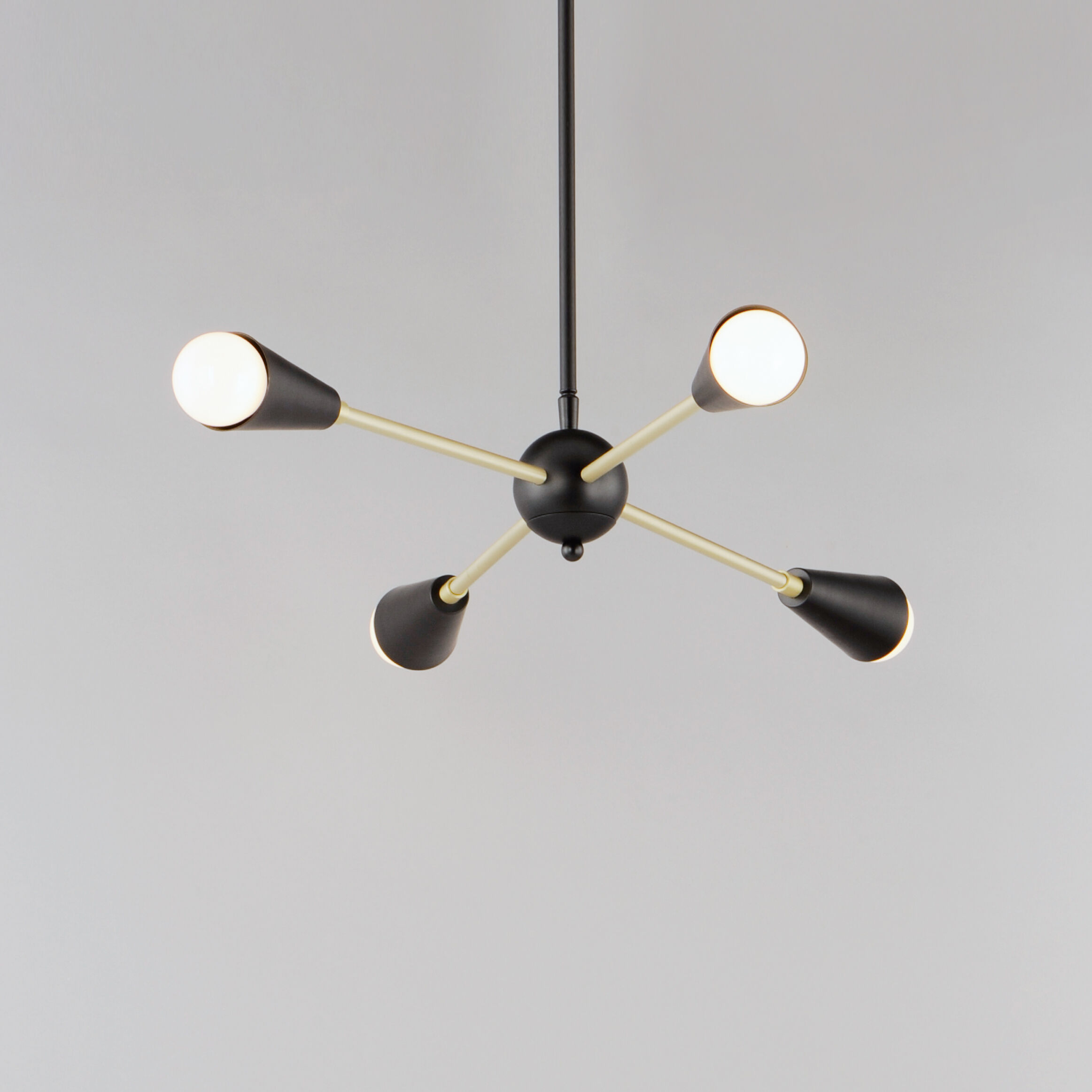 Lovell 4 Light 16.25 inch Black/Satin Brass Multi-Light Pendant Ceiling Light