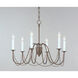 Plumette 6 Light 28 inch Chestnut Bronze Chandelier Ceiling Light