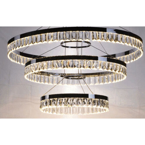 Icycle LED 32 inch Polished Chrome Suspension Pendant Ceiling Light