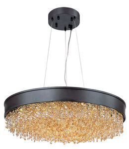 Mystic LED 24 inch Bronze Single Pendant Ceiling Light in 1, Scotch Crystal, 44.8