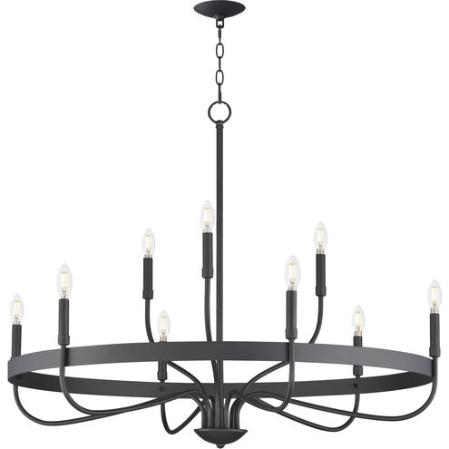 Frankie 9 Light 39.75 inch Black Single-Tier Chandelier Ceiling Light