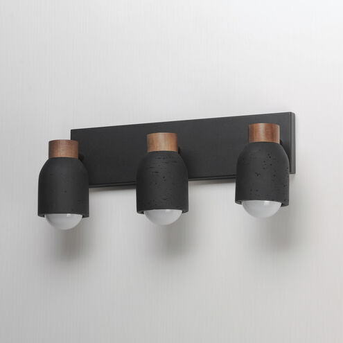 Pompeii 3 Light 21 inch Lava and Black Bath Vanity Wall Light