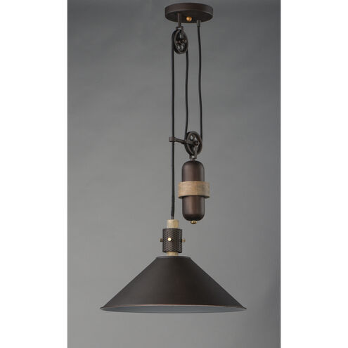 Tucson 1 Light 16 inch Oil Rubbed Bronze/Weathered Wood Single Pendant Ceiling Light