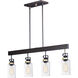 Magnolia 4 Light 36 inch Bronze and Gold Linear Pendant Ceiling Light