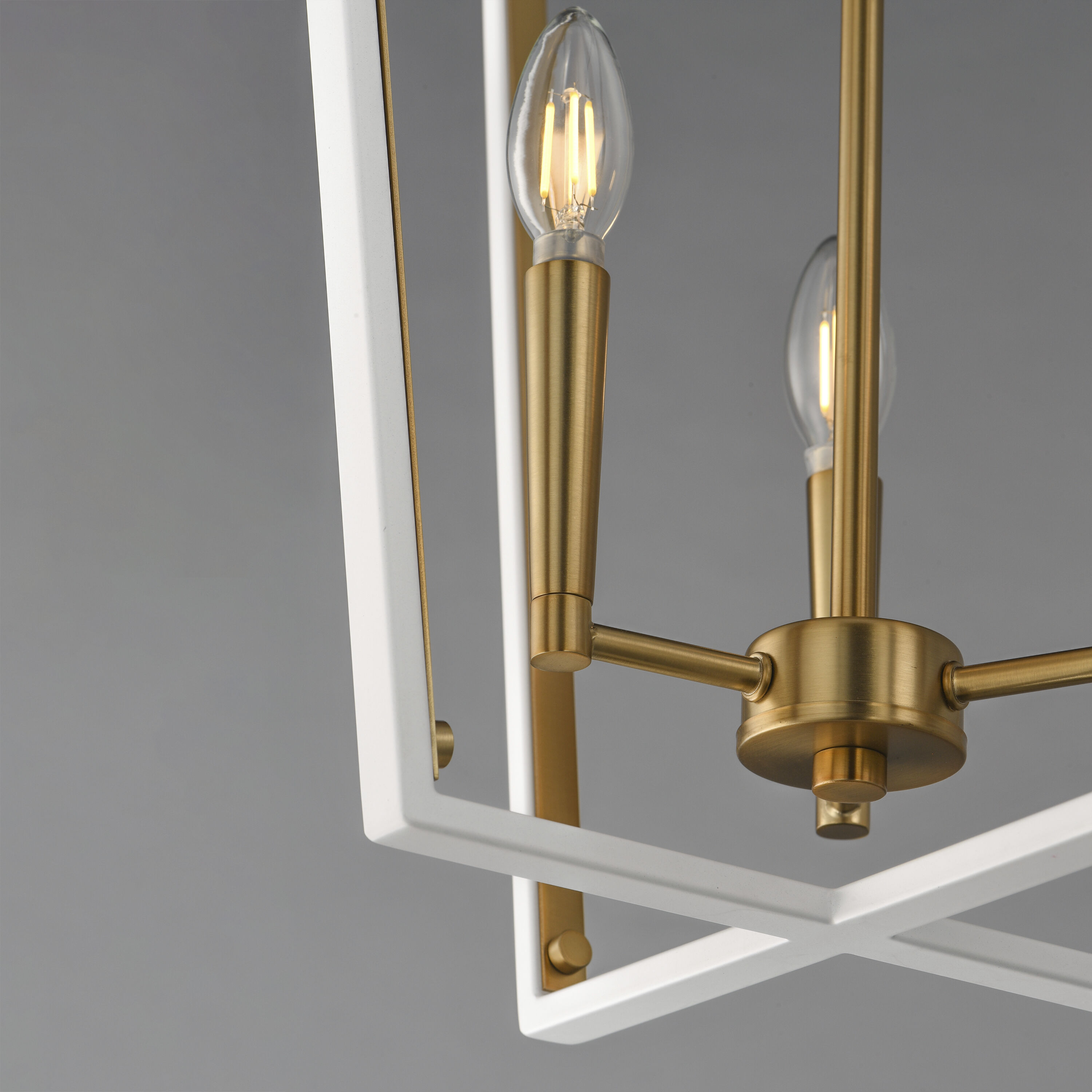 Melrose 3 Light 16 inch White and Natural Aged Brass Entry Foyer Pendant Ceiling Light