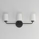Durham 3 Light 23 inch Black Bath Vanity Wall Light
