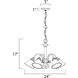 Malaga 5 Light 24 inch Satin Nickel Down Light Chandelier Ceiling Light in Frosted