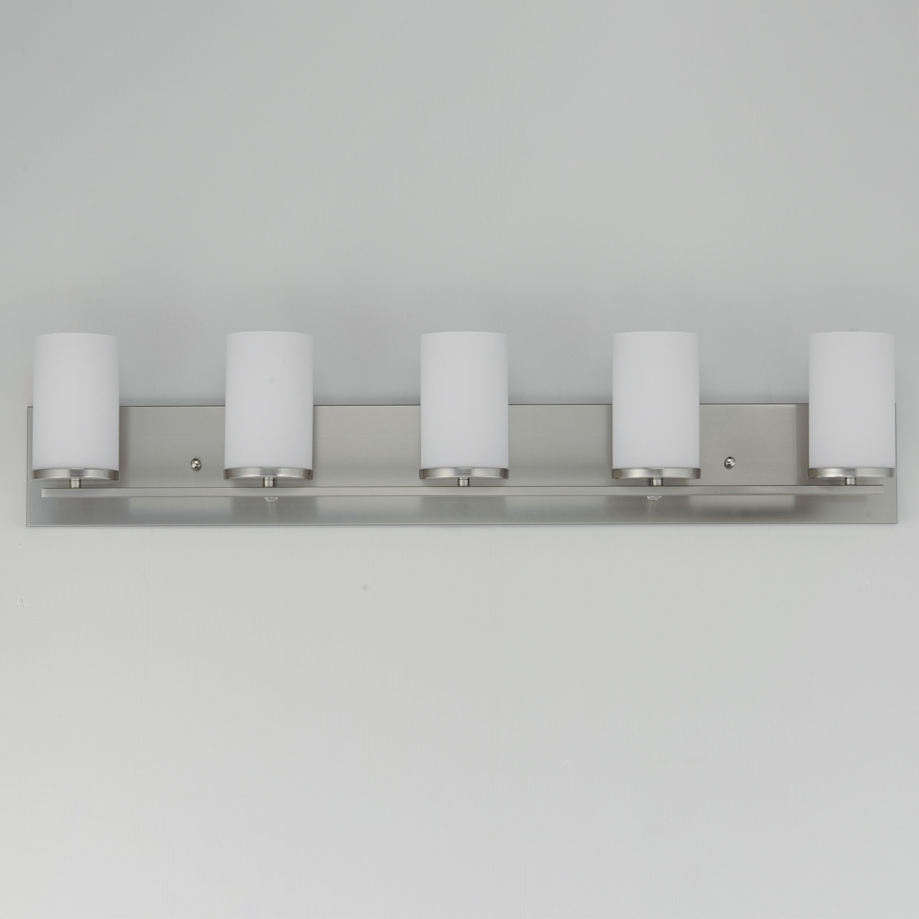 Lateral 5 Light 36 inch Satin Nickel Bath Vanity Wall Light in Satin White