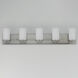 Lateral 5 Light 36 inch Satin Nickel Bath Vanity Wall Light in Satin White