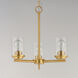 Corona 3 Light 16.5 inch Satin Brass Single-Tier Chandelier Ceiling Light in Clear