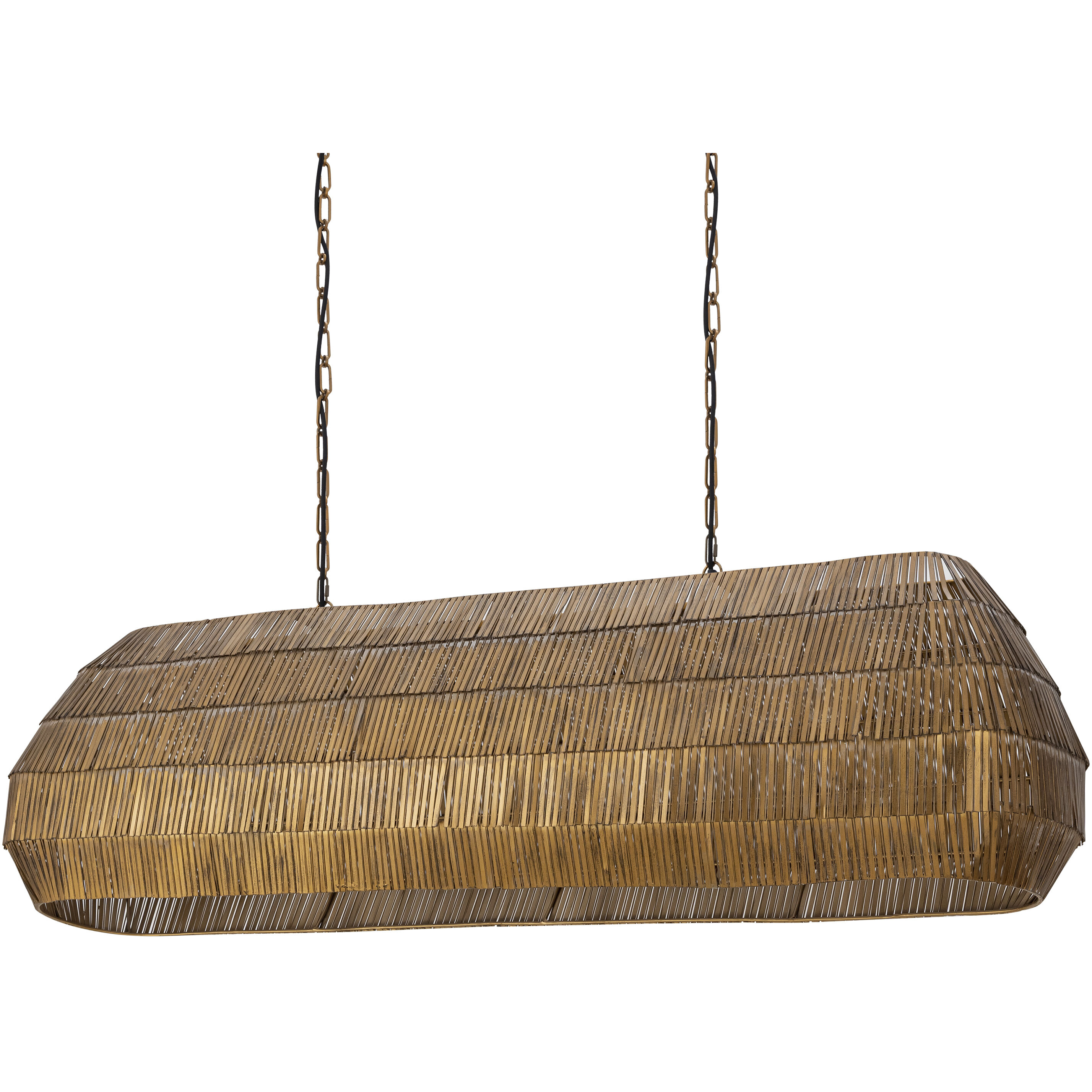 Gilda 5 Light 59 inch Antique Brass Linear Pendant Ceiling Light