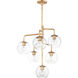 Branch 6 Light 27 inch Natural Aged Brass Chandelier Ceiling Light