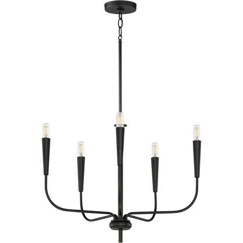 Vela 5 Light 24 inch Black Single-Tier Chandelier Ceiling Light