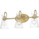 Ava 3 Light 22 inch Natural Aged Brass Bath Vanity Light Wall Light