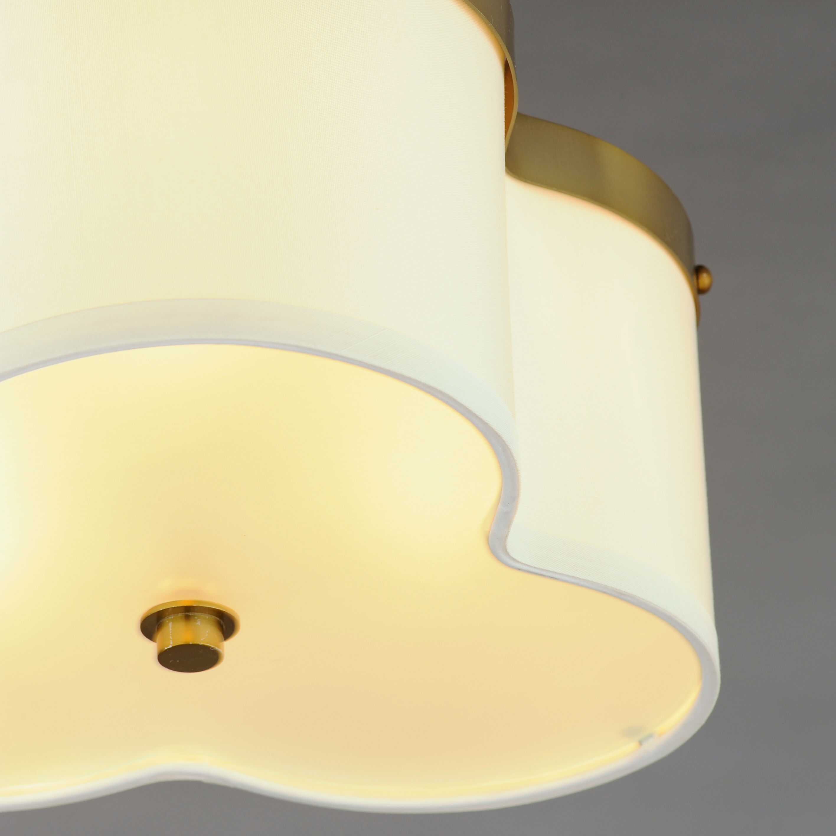 Maxim 12243OFSBR Clover 3 Light 14 inch Satin Brass Flush Mount