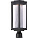 Salon LED 19.5 inch Black Outdoor Pole/Post Mount in Clear Ribbed