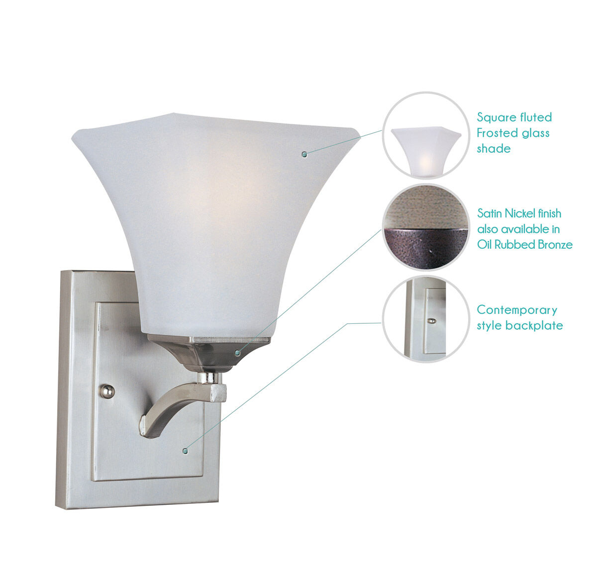 Aurora Wall Sconce Wall Light in Satin Nickel