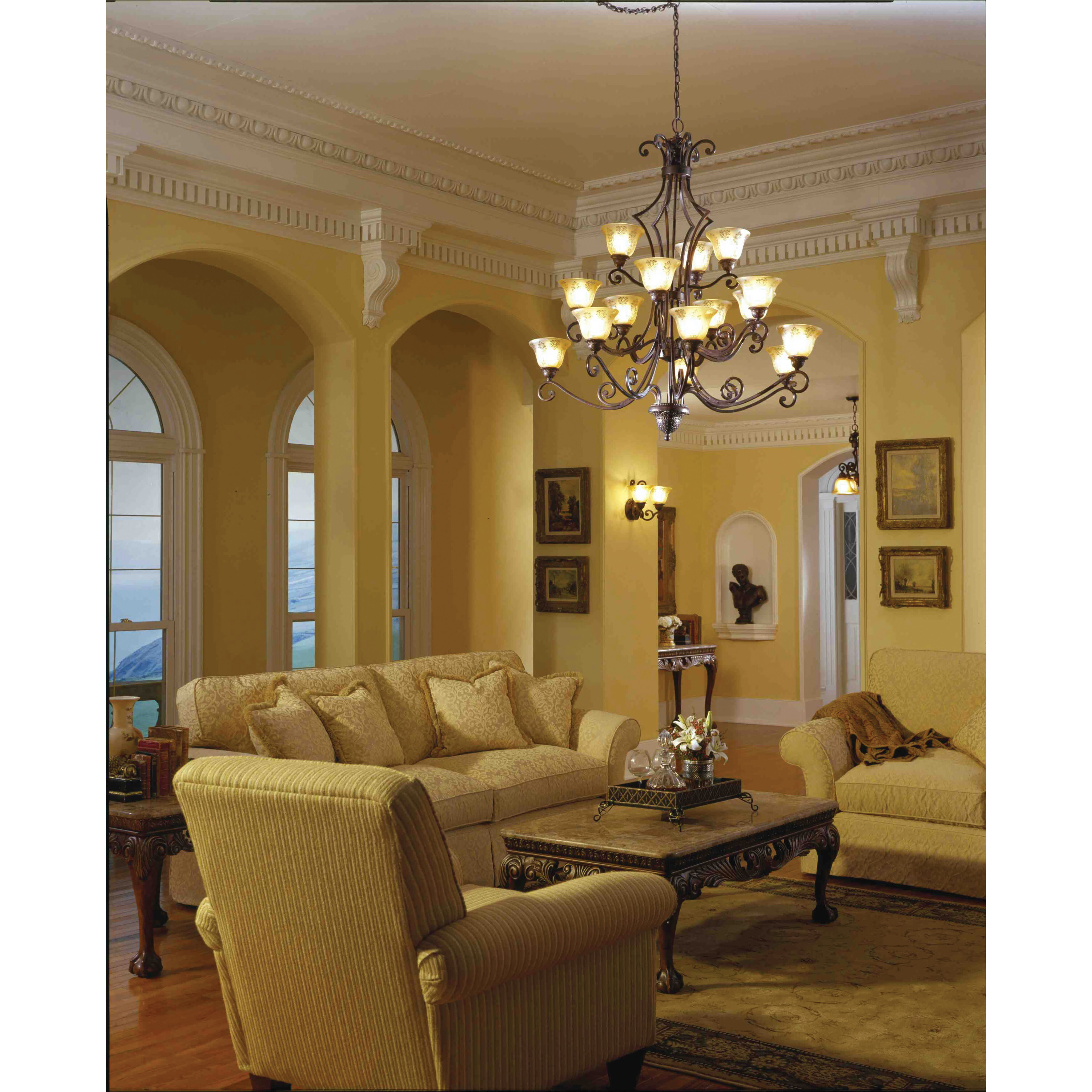 15 light chandelier top