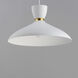 Carillon 1 Light 15.75 inch White and Satin Brass Single Pendant Ceiling Light
