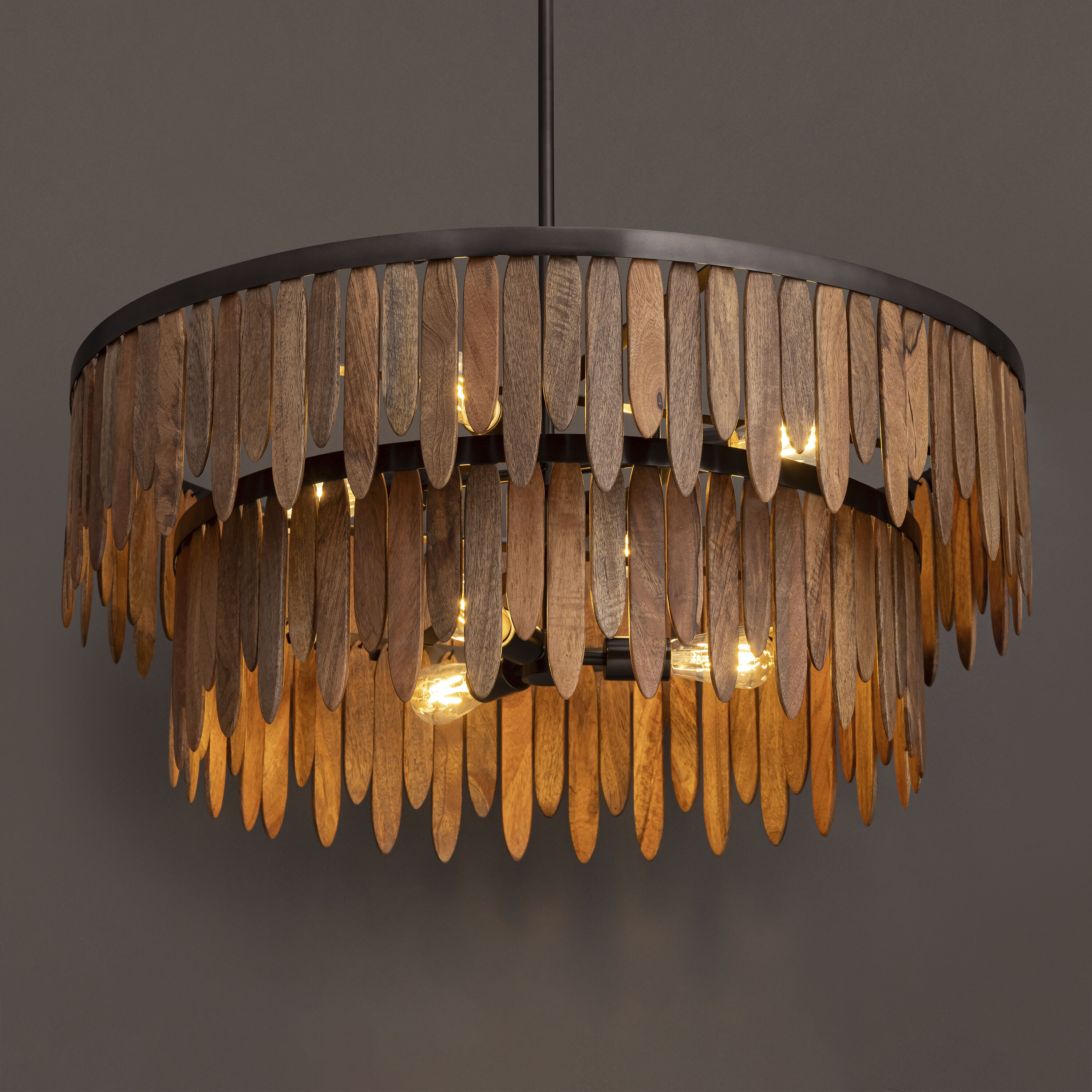 Marimba 7 Light 36 inch Walnut Single Pendant Ceiling Light