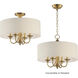 Bongo 4 Light 18 inch Natural Aged Brass Semi-Flush Mount Ceiling Light