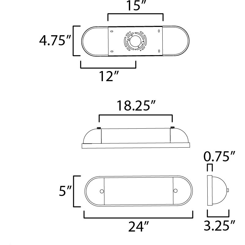 Capsule LED 24 inch Polished Chrome Bath Vanity Light Wall Light