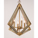Vector 4 Light 24 inch Weathered Oak/Antique Brass Single Pendant Ceiling Light