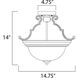 Essentials - 584x 2 Light 14.75 inch Satin Nickel Semi-Flush Mount Ceiling Light in Marble