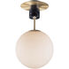 Vesper 1 Light 9.75 inch Satin Brass and Black Semi-Flush Mount Ceiling Light