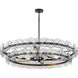 Loren 8 Light 42 inch Gunmetal Multi-Tier Chandelier Ceiling Light in Textured Clear
