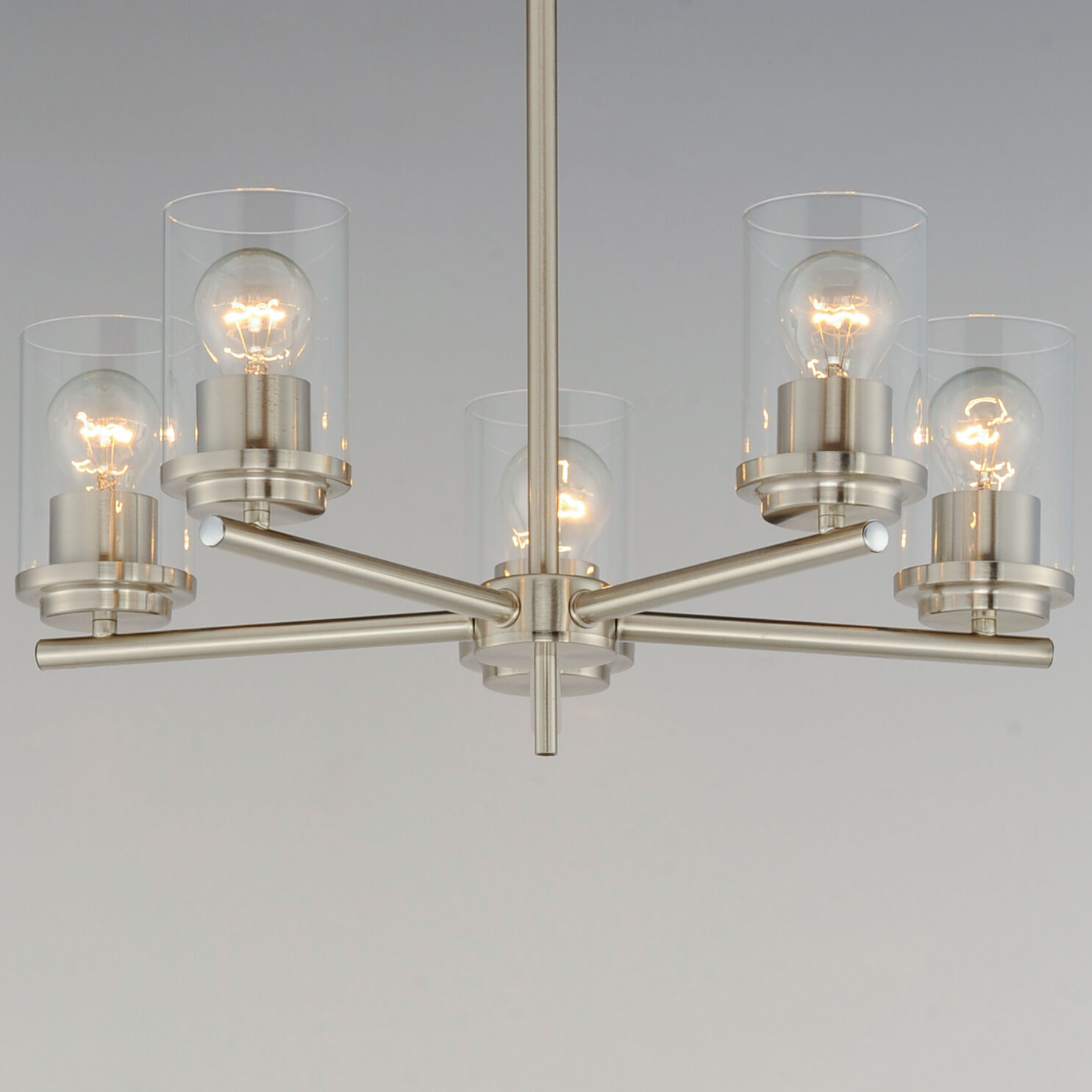 Corona 5 Light 22 inch Satin Nickel Single-Tier Chandelier Ceiling Light in Clear