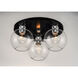 Vessel 3 Light 17 inch Black and Brushed Aluminum Flush Mount Ceiling Light